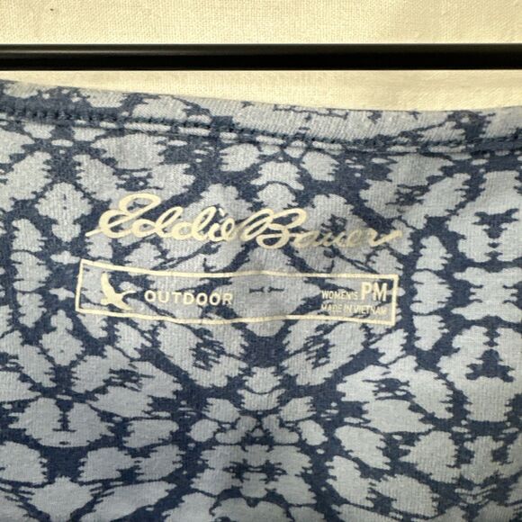 Eddie Bauer Blue Geo Print Cowl Neck Outdoor Sleeveless Dress Womens Size PM - Picture 3 of 8